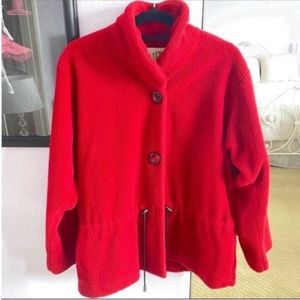 Women’s Vintage Red Teddy Jacket Size Small